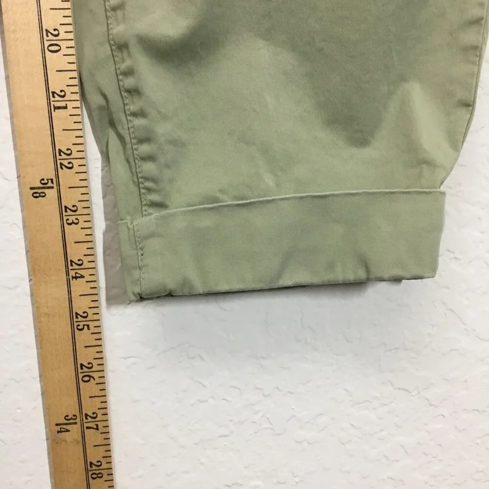 Zara Womens Chino Pants Size 6 Cuff Hem High-Rise Stretch 24.5 Inseam Green - Picture 9 of 15